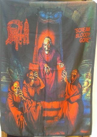 Death Scream Bloody Gore Flag Cloth Poster Tapestry Banner Cd Death Metal