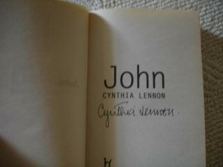 Rare Signed - John Lennon - Signed Book By Cynthia Lennon