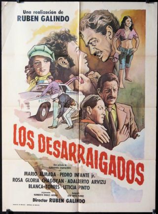G228 Los Desarraigados,  Mexican Movie Poster,  Mario Almada,  1976