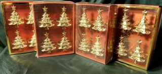 Lenox Set Of 12 Gold Christmas Tree - Holiday Noel - Napkin Rings - In Boxes