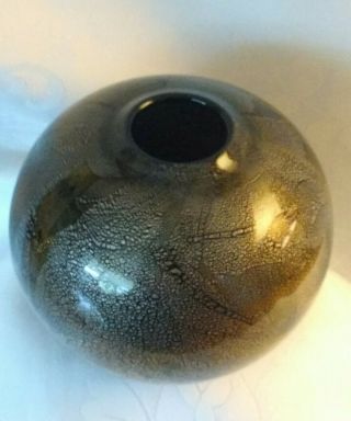 Isle of Wight glass black azurine globe vase 3