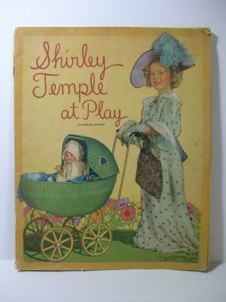 Vintage Shirley Temple At Play 1935 Saalfield Publishing No.  1712 Large Booklet