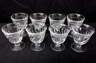 Set Of 8 Fostoria Colony Swirled Oyster/fruit/cocktail Footed Cups