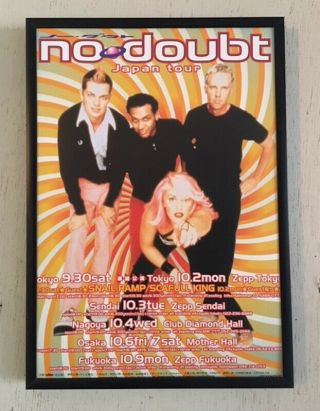 2000 No Doubt Gwen Stefani Japan Tour Concert Flyer / Mini Poster Framed