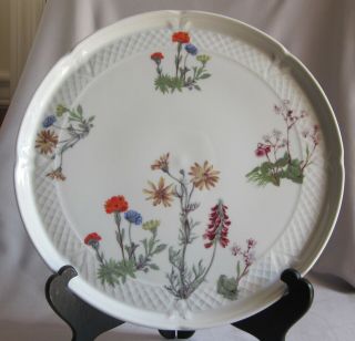 Cake Plate Platter Louis Lourioux Wild Flower Pattern Berry France