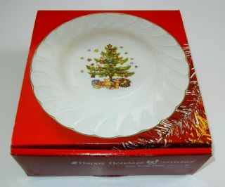 Nikko Happy Holidays Set Of 4 Rim Soup Plates 9 1/4 " Christmas