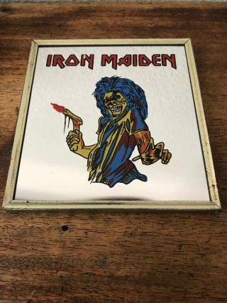 Vintage 1980 ' s Iron Maiden Killers Carnival Mirror 5.  5” Small 2