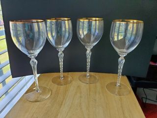 Lenox Monroe Crystal Set Of Four 8 1/2 " Water Goblets