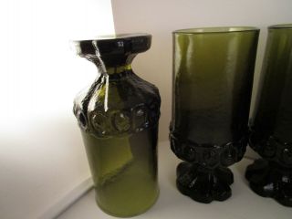 Vintage Franciscan Madeira Olive Green Glass Set of 5 Iced Tea Glasses B 7
