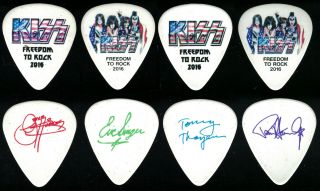Kiss - - Rare Set Of All 4 Freedom To Rock 2016 Guitar Pick Gene - Paul - Eric - Tommy