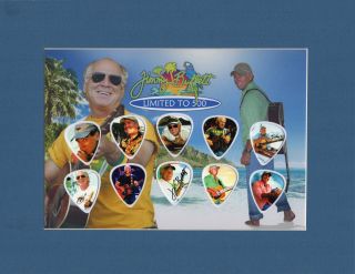 Jimmy Buffett Matted Picture Guitar Pick Come Monday Margaritaville Parrothead