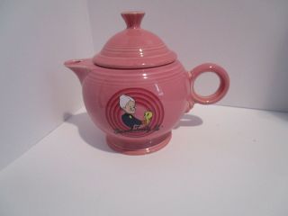Fiestaware Fiesta Warner Bros.  Grandma & Tweety Teapot Rose Pink