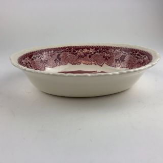 Antique Mason ' s Ironstone Pink Red Oval Serving Bowl England Mark - Pre 1921 3