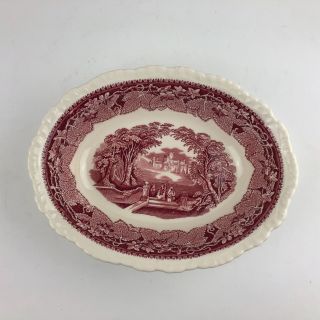 Antique Mason ' s Ironstone Pink Red Oval Serving Bowl England Mark - Pre 1921 4