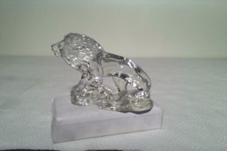 Vintage Germany Cristal Au Plomb Lead Crystal Wonders Of The Wild Lion Statue