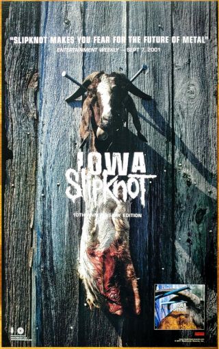 Slipknot Iowa: 10th Anniversary Edition Rare Poster,  Rock Metal Poster