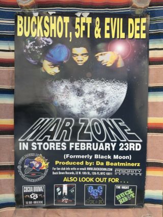 Vtg Black Moon War Zone Duck Down Records Official 1999 Promo Poster 24 X 36