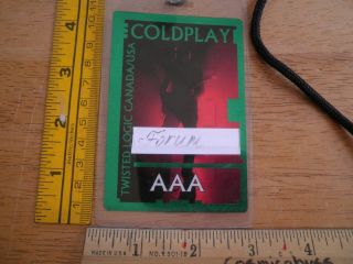 Coldplay Twisted Logic Tour Concert Backstage Vip Pass Badge Forum Los Angeles