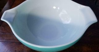 Pyrex vintage amish turquoise butterprint mixing bowl turquoise 4 Qt 444 2