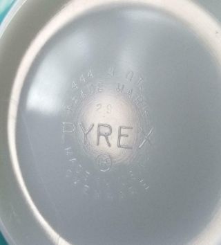 Pyrex vintage amish turquoise butterprint mixing bowl turquoise 4 Qt 444 5