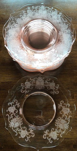 Antique Lancaster Pink Depression Glass Patrick Luncheon Plate 8.  5” Rose Vintage