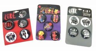 Cure Bottle Rock Great Circle Riot Tour 14 Piece Pin Button Tote Bag Set