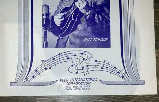 Bill Monroe Sheet Music Kentucky Waltz Antique Rare. 2