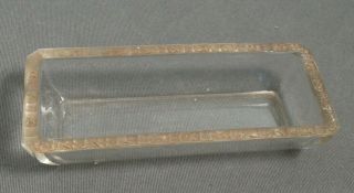 Lalique France Glass Rectangular Dresser Tray - Floral - 5 1/4 " Long - Pre