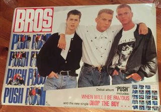 Bros:push.  Very Rare Aussie/oz In Store Promo Poster