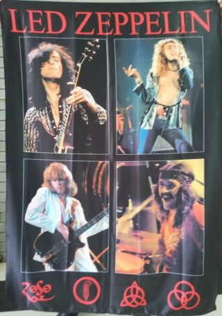 Led Zeppelin Live Flag Cloth Poster Wall Tapestry Banner Cd Lp Plant Page