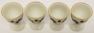 VINTAGE HARD TO FIND COLORFUL 4 PORSGRUND EGG CUPS FARMERS ROSE OSLO,  NORWAY 5