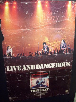 Thin Lizzy Live & Dangerous 1978 Promo Poster Vertigo Phonogram Lynott