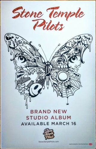 Stone Temple Pilots S/t 2018 Ltd Ed Rare Litho Poster,  Rock Poster Stp