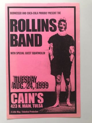 Henry Rollins Band 1999 Handbill Poster Tulsa,  Ok Black Flag