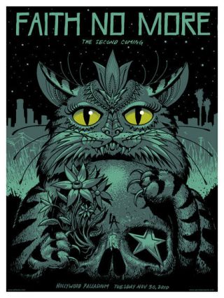 Faith No More Los Angeles 2010 Silkscreened Poster By Jeff Soto