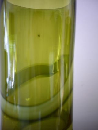 Vintage Retro Mid Century Modern Green White Swirl Glass Vase Handblown Murano A 3
