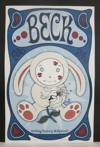 Beck 2000 Knitting Factory Hollywood Poster Signed / Artist Tara Mcpherson 11x17