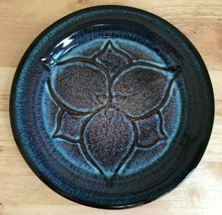 Bill Campbell Pottery 10.  75 " Blue Purple Brown Glaze Dinner Plate - Euc