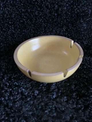 Vintage Edith Heath Ceramics California 6 1/2” Mustard Yellow Ashtray