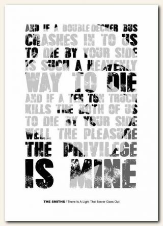 The Smiths ❤ There Is A Light That Never Goes Out typography poster art print 2 2