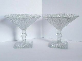 Vintage Anchor Hocking Crystal Clear Compote Depression Glass