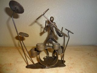 Drummer Statue Jazz Band Sculpture Musician Figurine Bronze Metal Figure