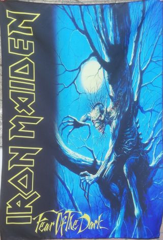 Iron Maiden Fear Of The Dark Flag Cloth Poster Wall Tapestry Banner Cd Metal