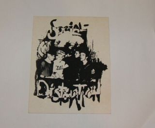 Social Distortion Paper Sticker,  Mid 1980 