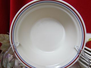 8 Corelle Abundance - Country Morning Soup Salad or Cereal Bowls Blue Maroon EUC 3