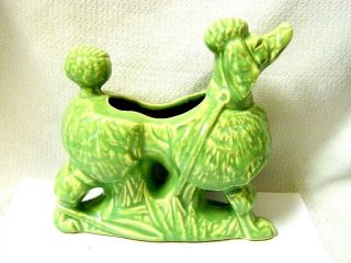 Vintage Mccoy Pottery,  Green Snooty Poodle Dog Planter