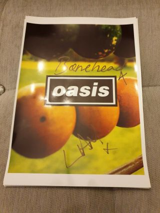 Oasis Signed Photo Liam Gallagher Bonehead