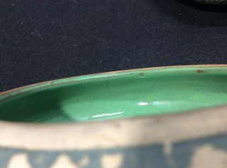 Pair Red Wing Stoneware Brush Ware Art Pottery Bowls Oak Leaf Acorn Green 6