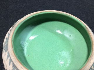 Pair Red Wing Stoneware Brush Ware Art Pottery Bowls Oak Leaf Acorn Green 7