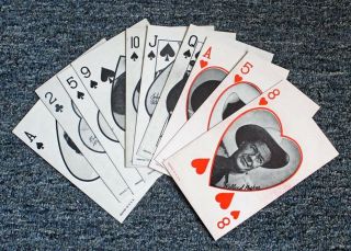 10 Vintage Exhibit Playing Cards W/ Western Movie Star Portraits: John Wayne,